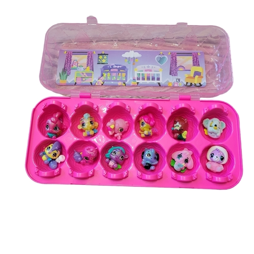 Hatchimals collectibles mini figures and case pink